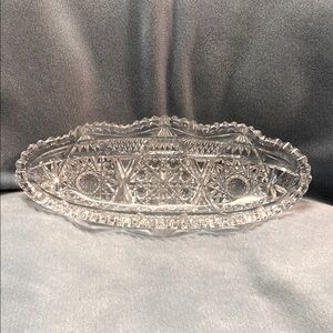 American Brilliant Elegant Crystal 12 inch Glass Tray